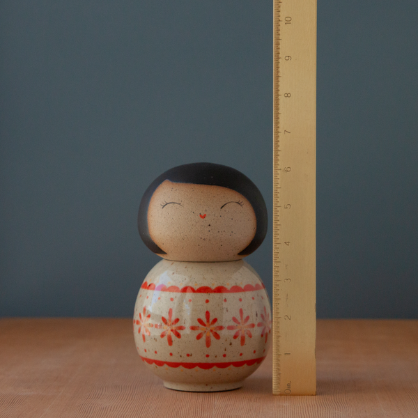 Kokeshi-Inspired Ceramic Doll - Folksy