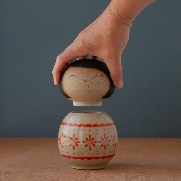 Kokeshi-Inspired Ceramic Doll - Folksy