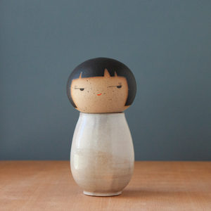 Kokeshi-Inspired Ceramic Doll - Sassy Subtle Soda Shino