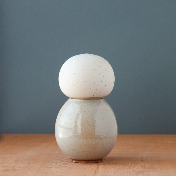 Kokeshi-Inspired Ceramic Doll - Serene Soda-Flashed Shino