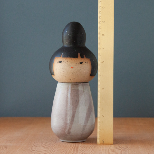 Kokeshi-Inspired Ceramic Doll - Shino Blush