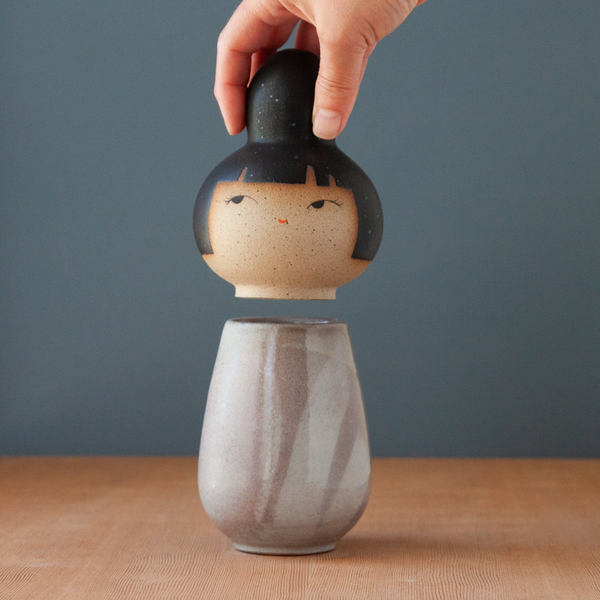 Kokeshi-Inspired Ceramic Doll - Shino Blush