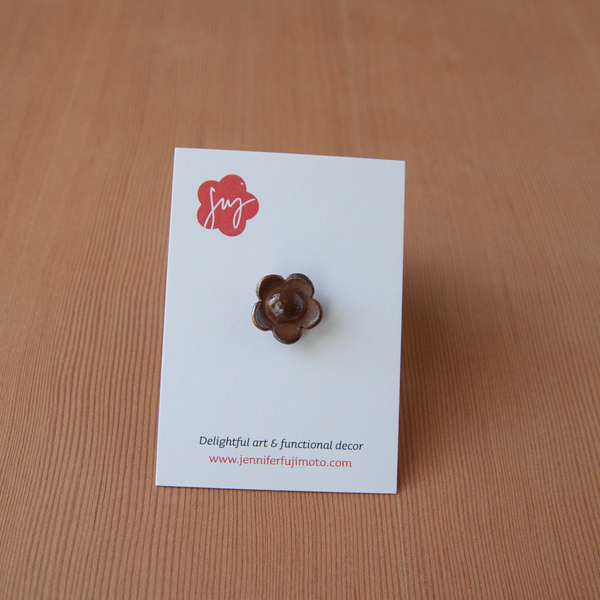 Soda-Fired Ceramic Flower Pins