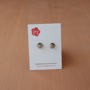 Cheerful Small Face Hand-painted Ceramic Earrings