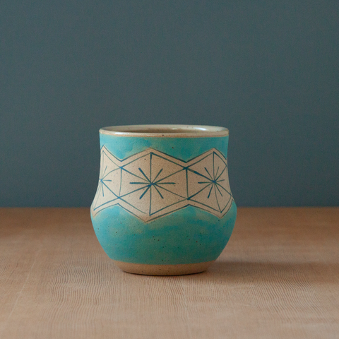 Turquoise Cinched Vessel