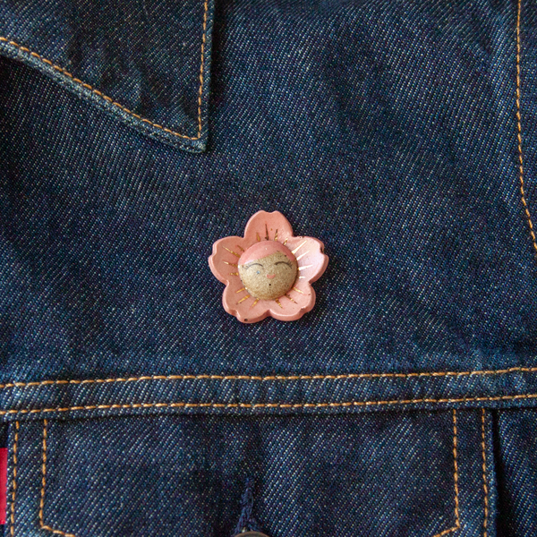 Ceramic Flower Pins