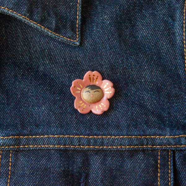 Ceramic Flower Pins
