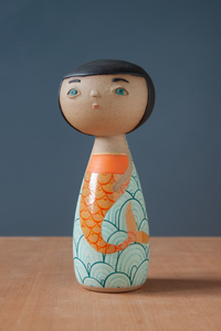 Kokeshi-Inspired Ceramic Sculpture - Unimpressed Mermaid