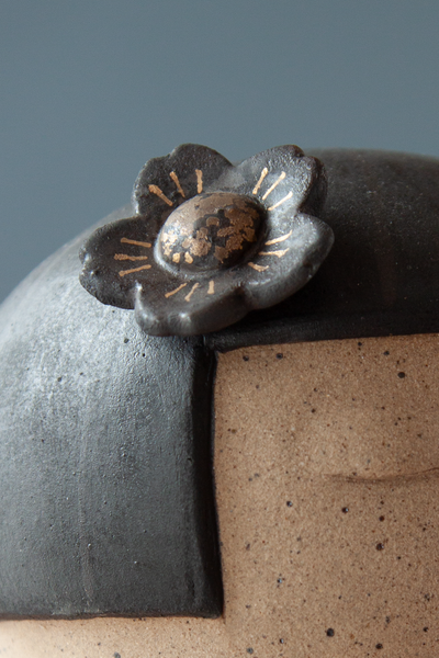 Kokeshi-Inspired Ceramic Sculpture - 14" Tall Soda-Fired Seven Treasures