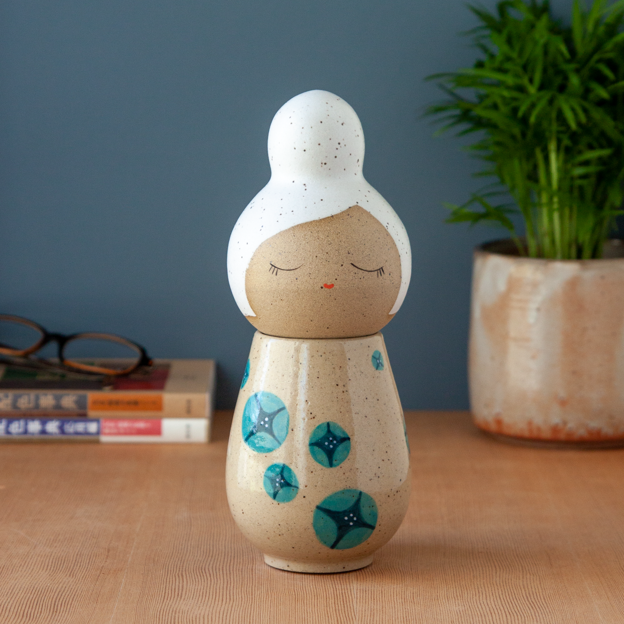 Kokeshi-Inspired Ceramic Doll - Peaceful Glory