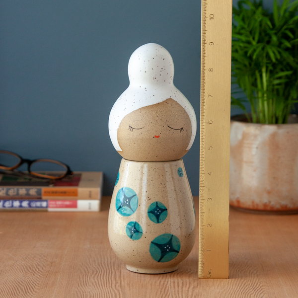 Kokeshi-Inspired Ceramic Doll - Peaceful Glory