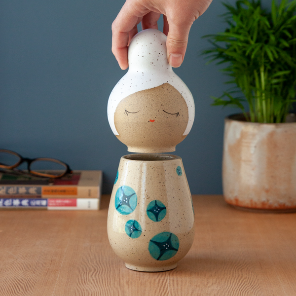 Kokeshi-Inspired Ceramic Doll - Peaceful Glory