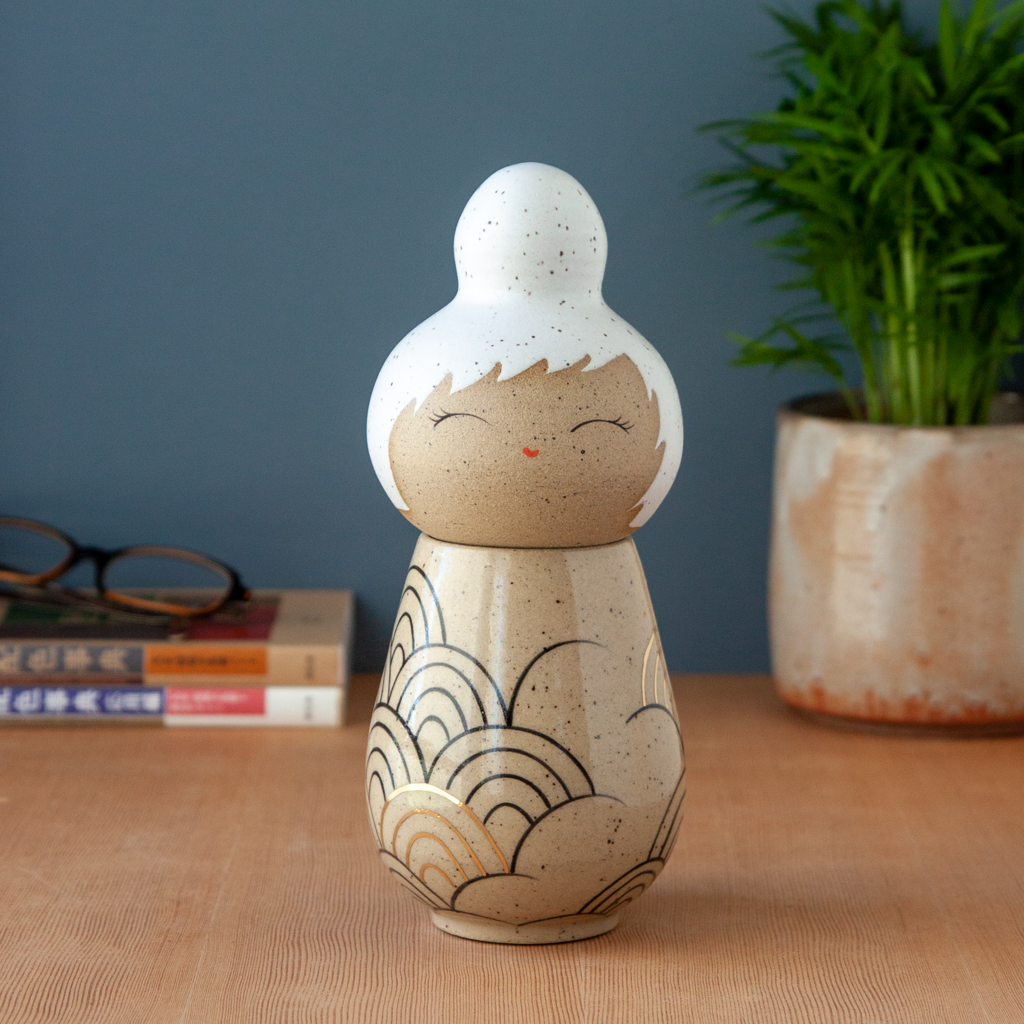 Kokeshi-Inspired Ceramic Doll - Rising Tides