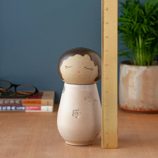 Kokeshi-Inspired Ceramic Doll - Golden Spring