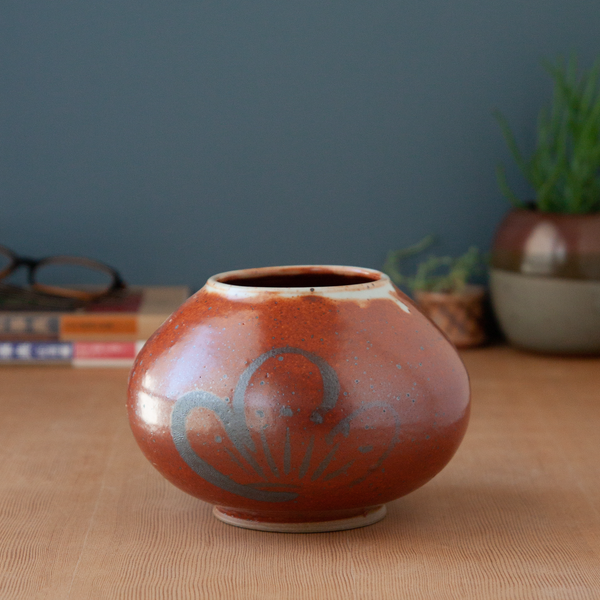 Shino Vase with Iron Oxide Plum Blossom