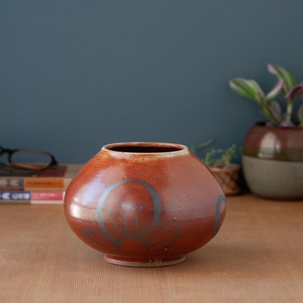 Shino Vase with Iron Oxide Plum Blossom