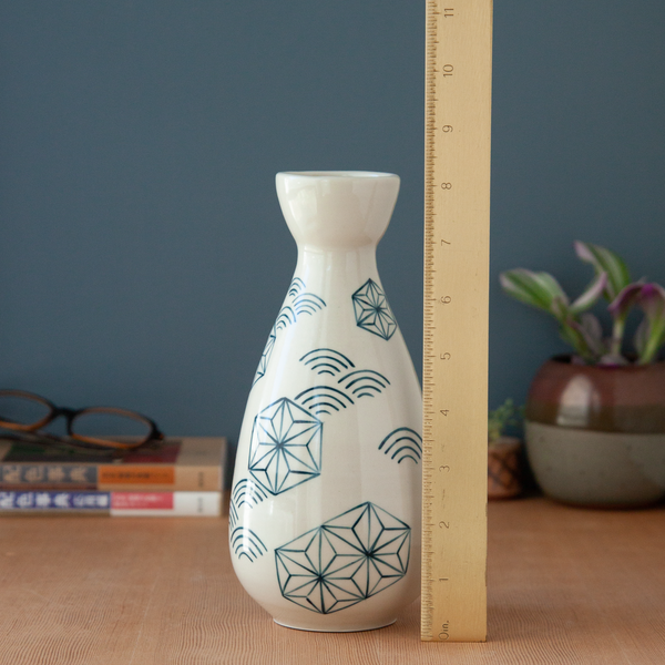 White and Blue Patterned Vase
