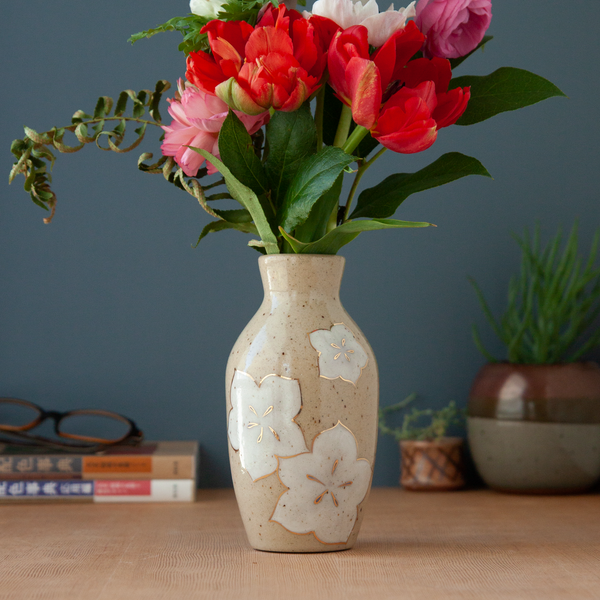 Vase with White Flowers