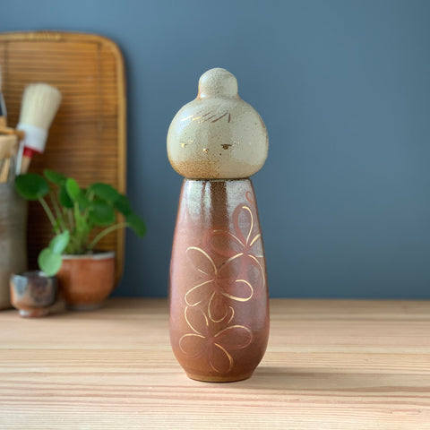 Soda-Fired Kokeshi-Inspired Ceramic Sculpture