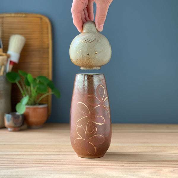 Soda-Fired Kokeshi-Inspired Ceramic Sculpture