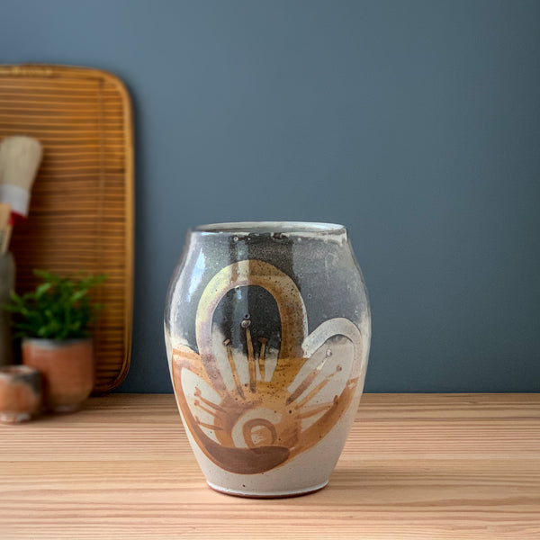Red Iron Brushwork Floral Vase
