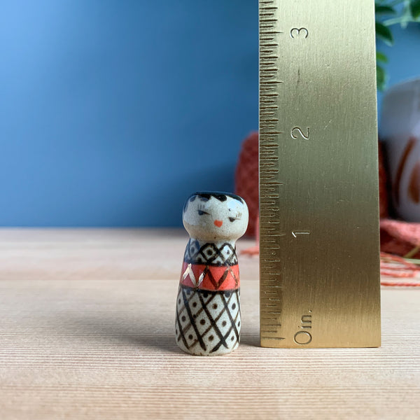 “Kanoko” Kokeshi-Inspired Stoneware Miniature
