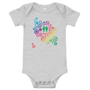 Baby Short Sleeve One Piece - Rainbow Gears