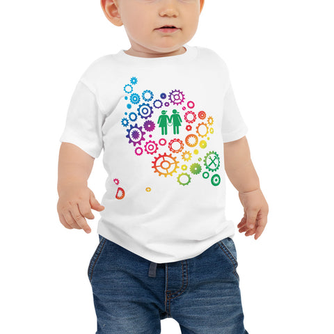 Baby Jersey Short Sleeve Tee - Rainbow Gears