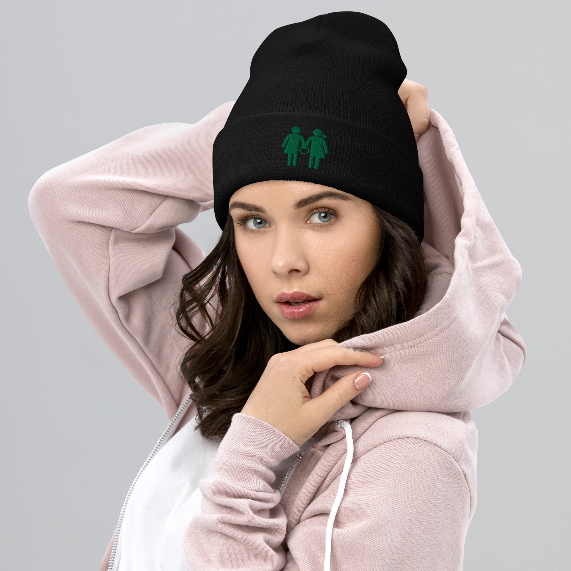 Green Logo Cuffed Beanie