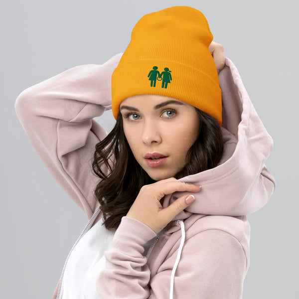 Green Logo Cuffed Beanie
