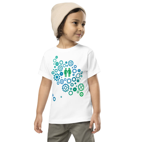 Toddler Short Sleeve Tee - Blue-Green Gears