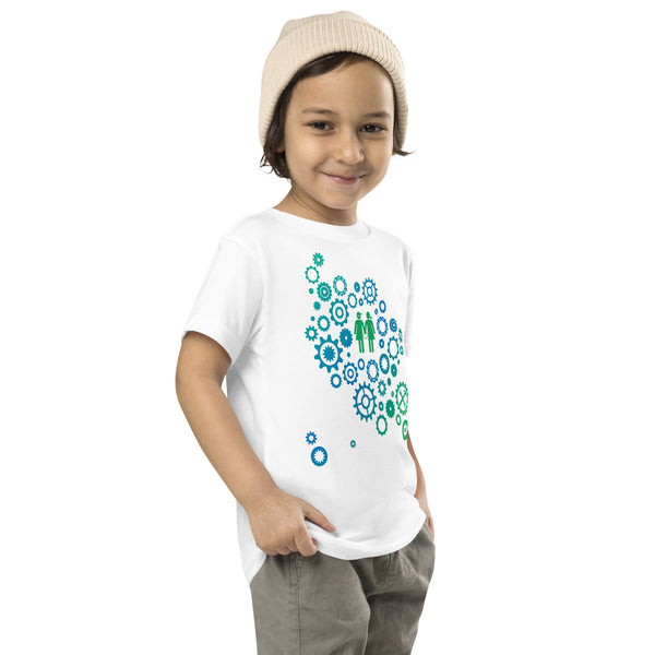 Toddler Short Sleeve Tee - Blue-Green Gears